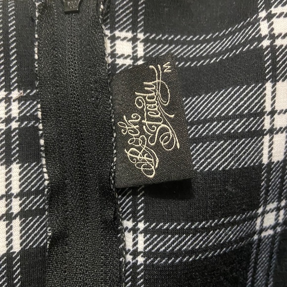 Sexy retro Rock Steady tartan dress size M black and white - Picture 4 of 5